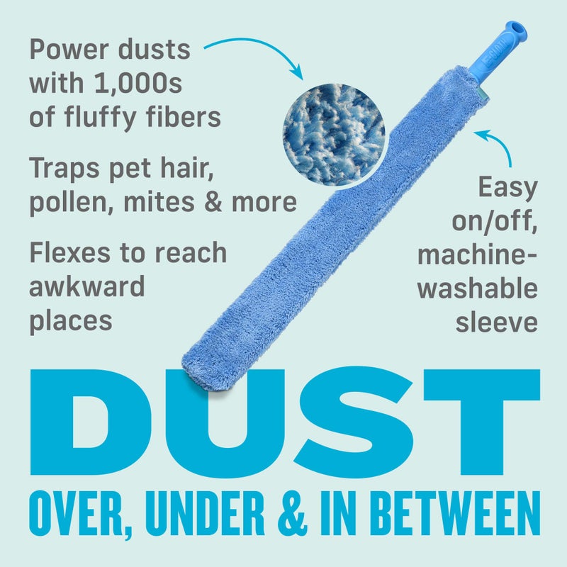 E-Cloth Cleaning & Dusting Wand, Premium Microfiber Dusters for Cleaning, 100 Wash Guarantee, Blue, 1 Pack - Image 5